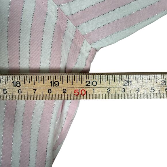 Victoria’s Secret Pink Striped Cotton Pajama Set Button Down Top & Pants Small - Picture 11 of 13